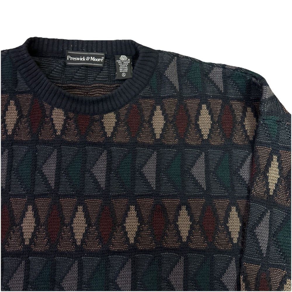 Vintage Preswick & Moore Men's XL Pure New Wool 100% Merino Pullover Sweater EUC